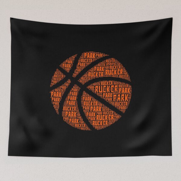 Item preview, Rucker Park typographic word cloud basketball shape design designed and sold by COURT-VISION.