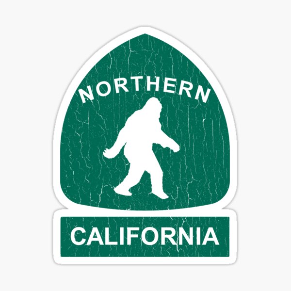 Northern California Bigfoot Sign (vintage look) Sticker