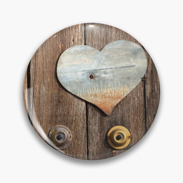 Item preview, Doorbells and Metal Heart on Wooden Fence designed and sold by pixelmountain.