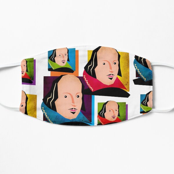 SIR WILLIAM SHAKESPEARE - COLOURFUL, POP-ART STYLE COLLAGE ILLUSTRATION Mask