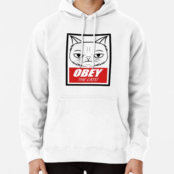 White obey store hoodie