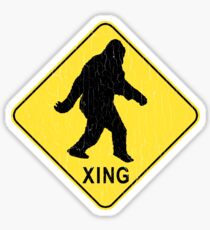 Bigfoot Crossing Sign (vintage look) Sticker