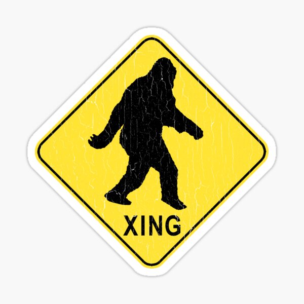 Bigfoot Crossing Sign (vintage look) Sticker