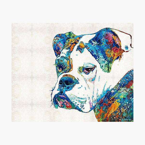 Artikel-Vorschau von Bunte englische Bulldoggenkunst durch Sharon Cummings, designt und verkauft von Sharon Cummings Art.