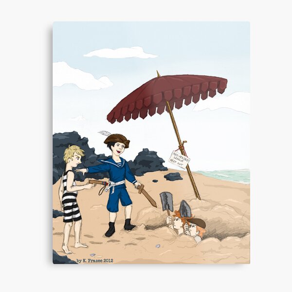 Captain Holmes Captures the Red-Headed League Metal Print