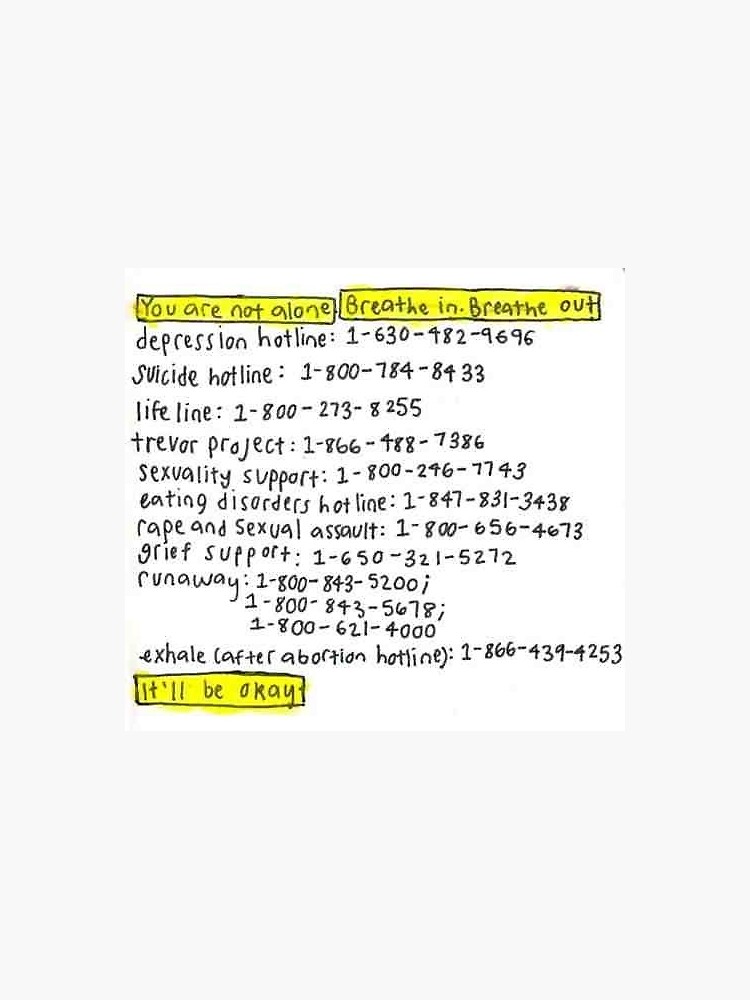 Important numbers Sticker
