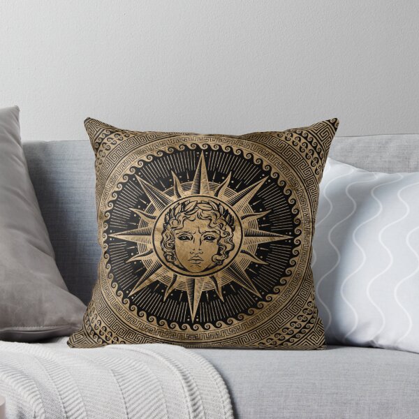 Item preview, Golden Apollo Sun God on Greek Key Ornament designed and sold by Nartissima.