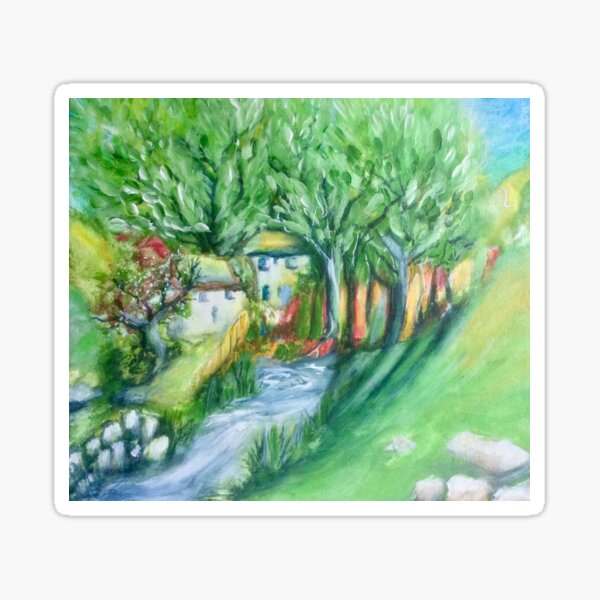 The Cotswolds. From Original painting by Artist in the Cotswolds Uk. Sticker