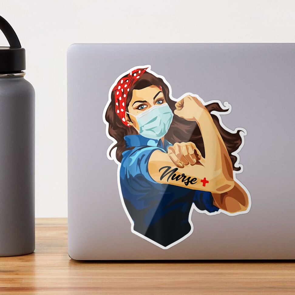 Rosie the riveter nurse pandemic sticker – Big Moods