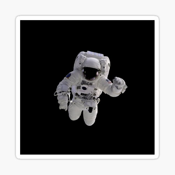 Astronaut on Black Sticker