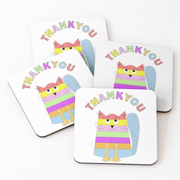 Item preview, Thank you rainbow cat designed and sold by Fluffpotsdesign.
