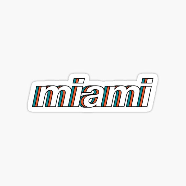 Miami Dolphins name Sticker for Sale by condog313