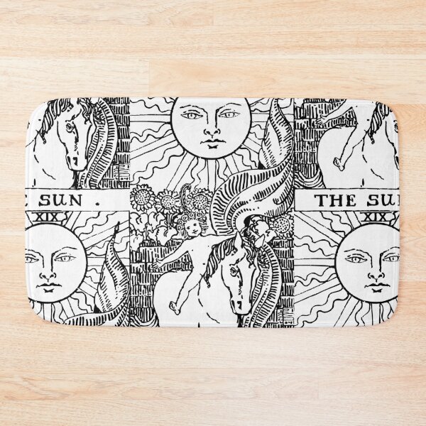Artikelvorschau, Tarotkarte: Die Sonne | schwarz & weiß | entworfen und verkauft von tarotcarddesign.