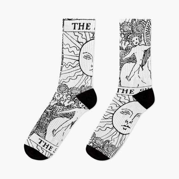 Item preview, Tarot Card : The Sun | black & white | designed and sold by tarotcarddesign.