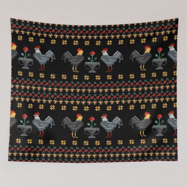 Item preview, Two roosters embroidery Romanian designed and sold by Desenatorul1976.
