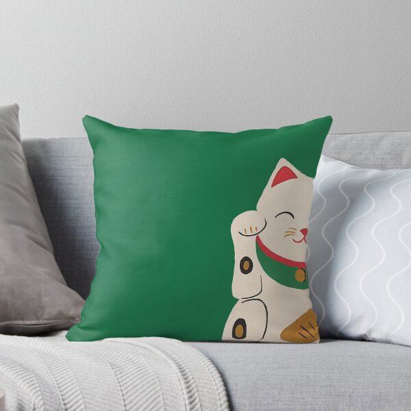 Item preview, Green Lucky Cat Maneki Neko designed and sold by Brushedinbold.