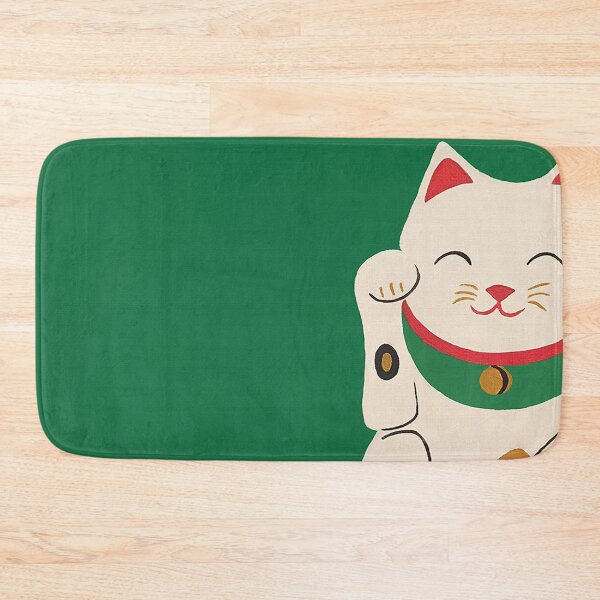 Item preview, Green Lucky Cat Maneki Neko designed and sold by Brushedinbold.