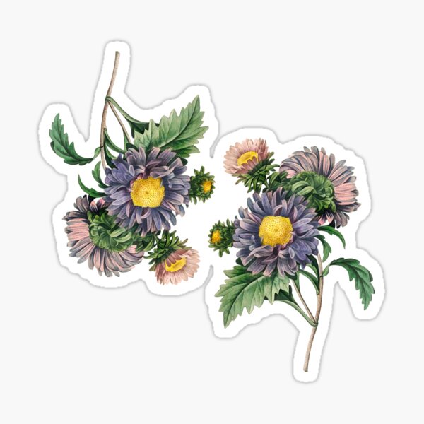 Blue Flower Bouquet Pattern Sticker