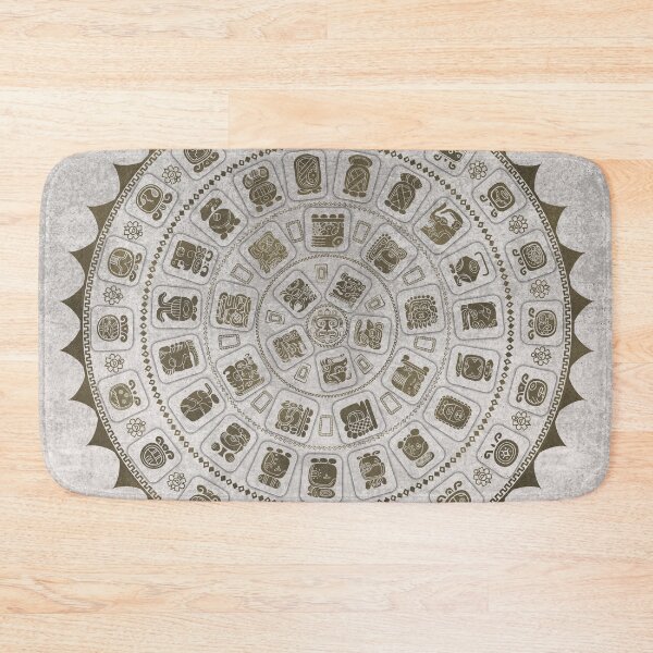 Item preview, Maya Calendar Glyphs Golden texure on stone designed and sold by Nartissima.