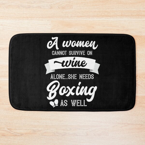 Item preview, A Woman Cannot Survive On Wine Alone She Needs Boxing As Well designed and sold by Orange Pieces.