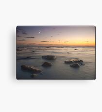 Moonset at Compton Bay Canvas Print