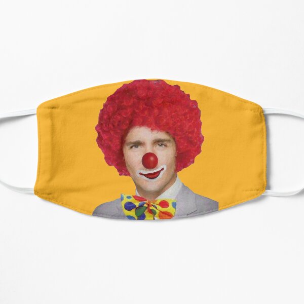 Trudeau Must Go Justin Trudeau Clown Meme Canada Parody LibCons Canadian Yellow PM  Flat Mask