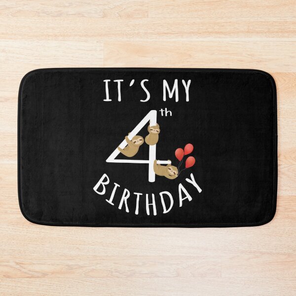 Item preview, It's My 4th Birthday Sloth 4 Years Old Kid B-day Party graphic designed and sold by Grabitees.