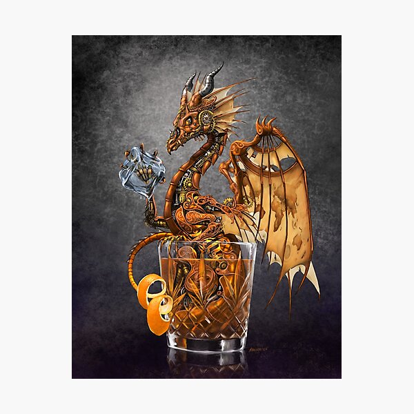 Item preview, Old Fashioned cocktail steampunk Dragon designed and sold by Stanley Morrison.