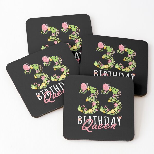 Item preview, 33rd Birthday Queen 33 Years Old Woman Floral B-day Theme design designed and sold by Grabitees.