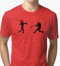 Baseball Versus Zombie Tri-blend T-Shirt