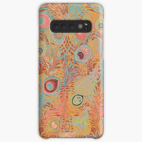 Peacock Feathers Pattern in Soft Coral Samsung Galaxy Snap Case