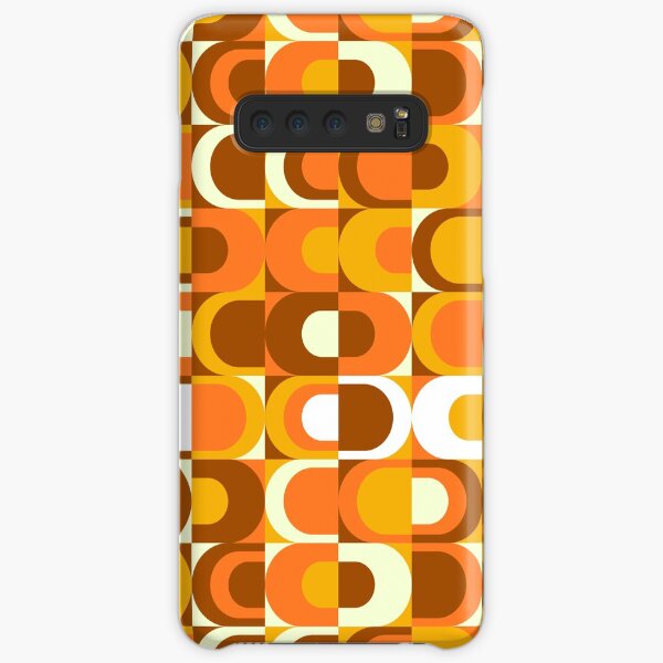 Orange Retro Industrial 70s pattern Samsung Galaxy Snap Case