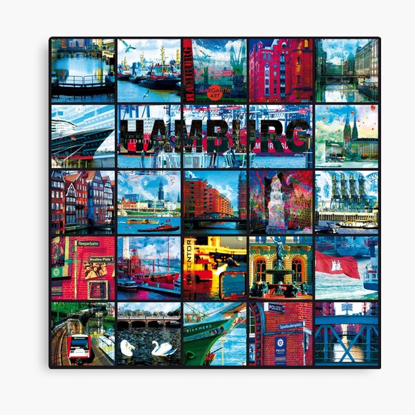 Item preview, 03 Fascination Hamburg Collage Pop Art - Margarita Art designed and sold by Margarita-Art.