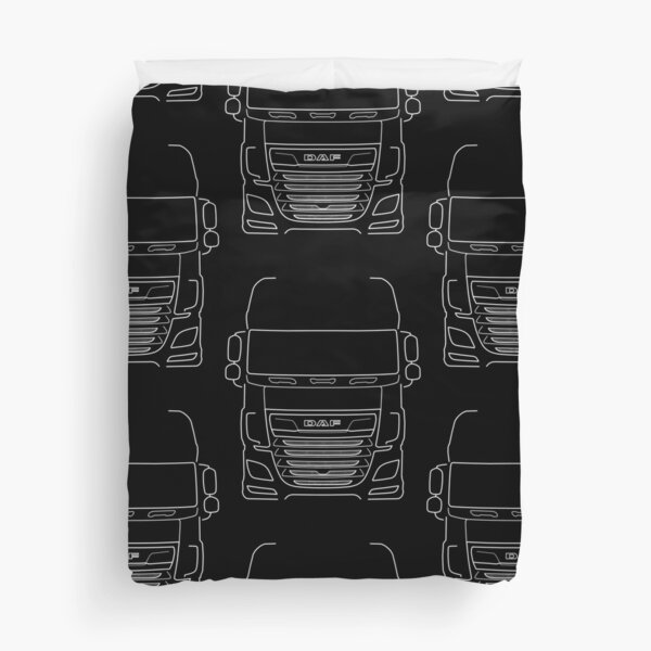 DAF XF series truck outline graphic (white) Duvet Cover