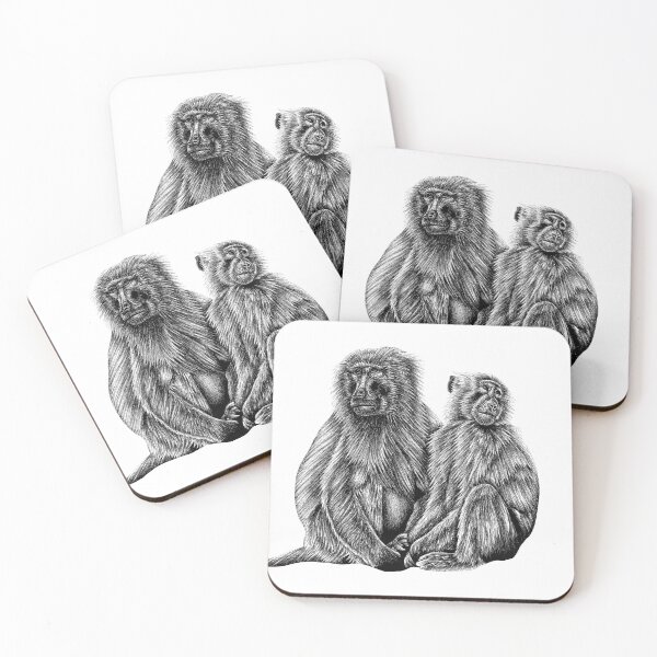 Item preview, Hamadryas baboon monkey pair designed and sold by LorenDowding.