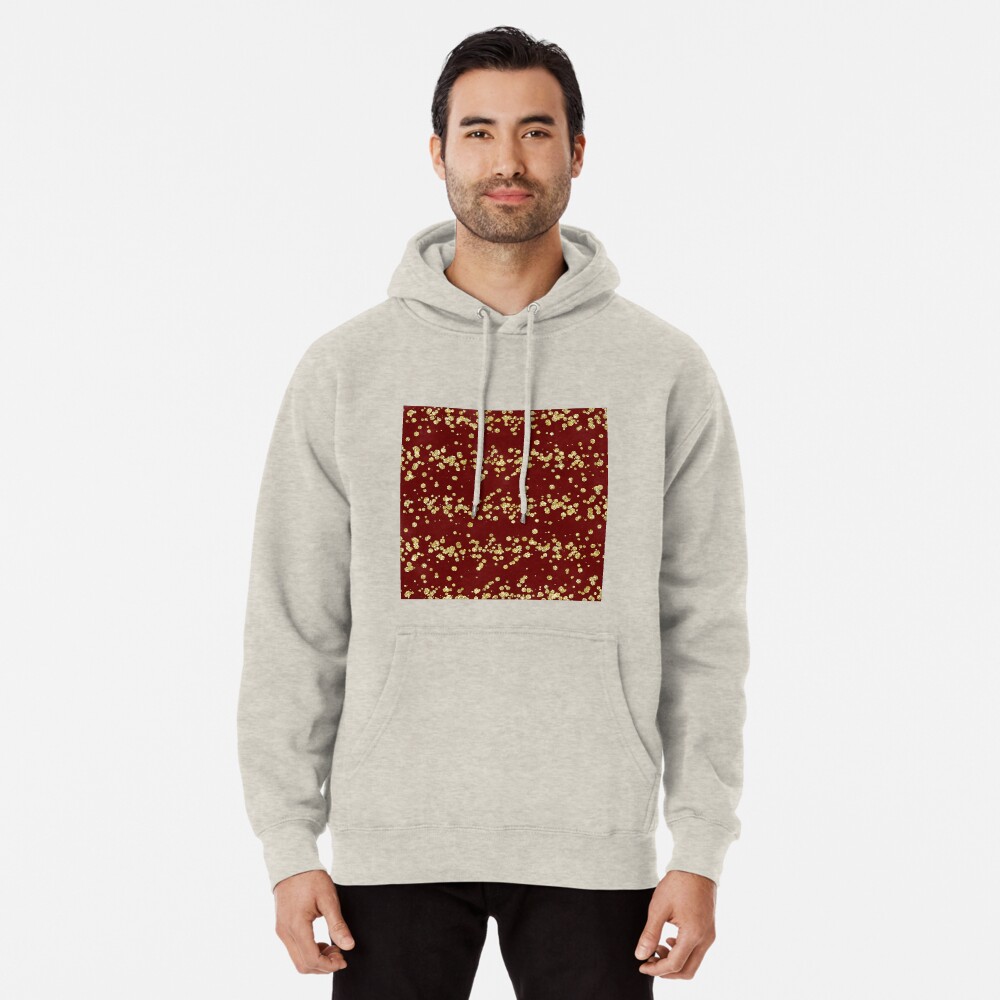 burgundy and gold hoodie