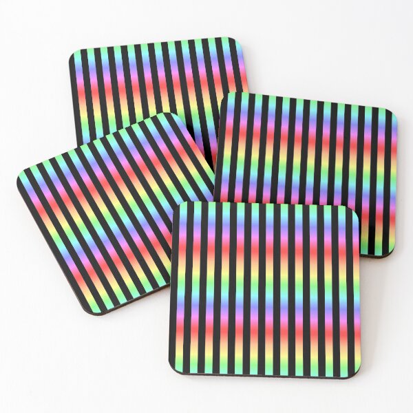 Item preview, Basic Vertical Stripes - Rainbow Gradient on Black designed and sold by TheFrostedDonut.