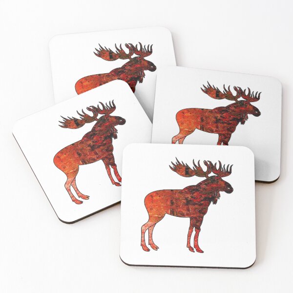 Item preview, Moose Sticker Red Leaves Fall Nature designed and sold by rossandrews.