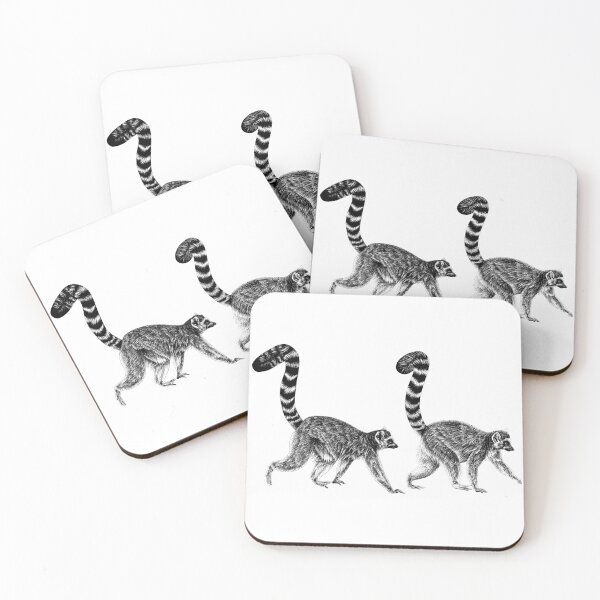 Item preview, Pair of walking ring-tailed lemur monkeys designed and sold by LorenDowding.