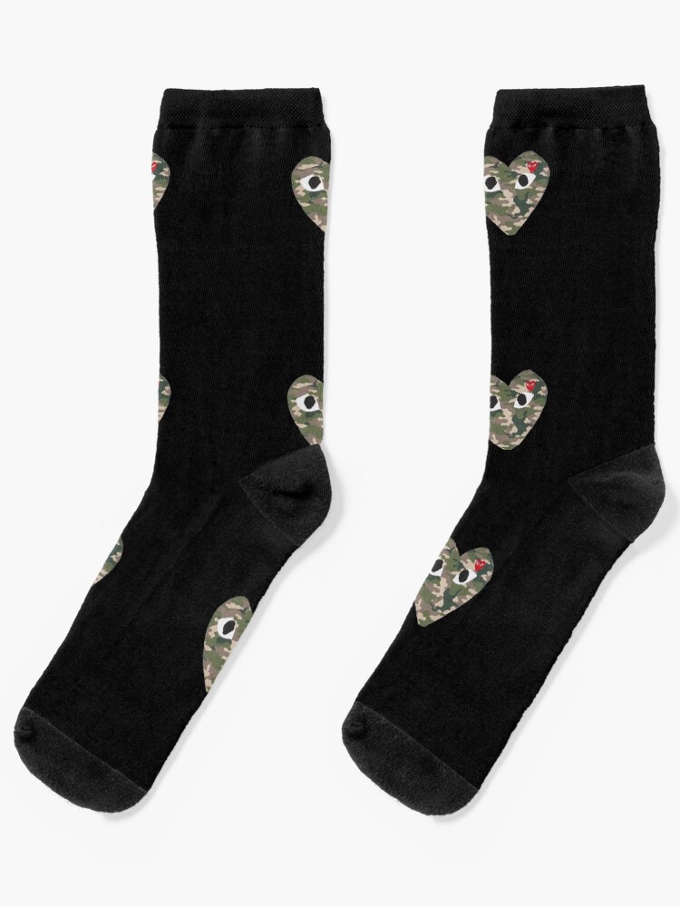 cdg heart socks