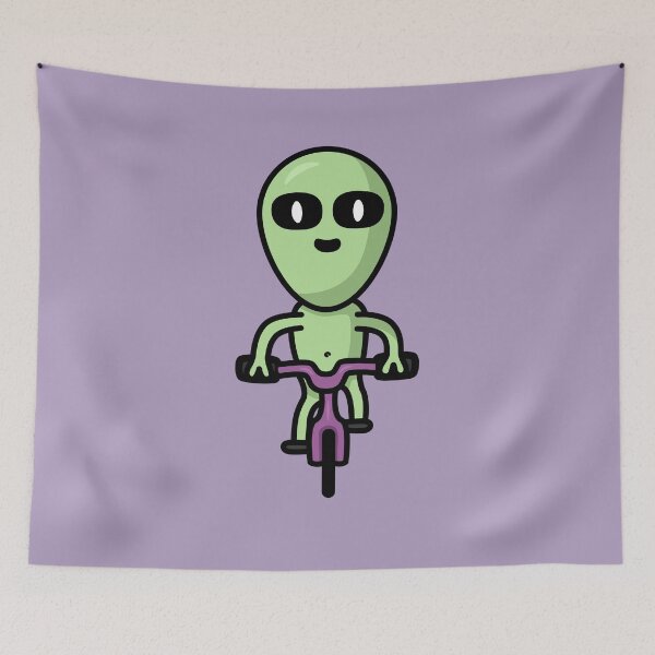 Item preview, Cute Alien Bike Riding designed and sold by hadicazvysavaca.