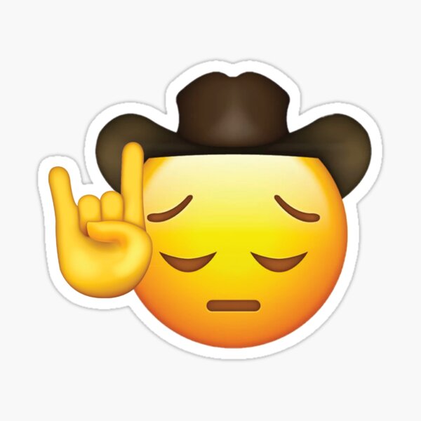 Cowboy Emoji Stickers Redbubble - cowboy emoji roblox