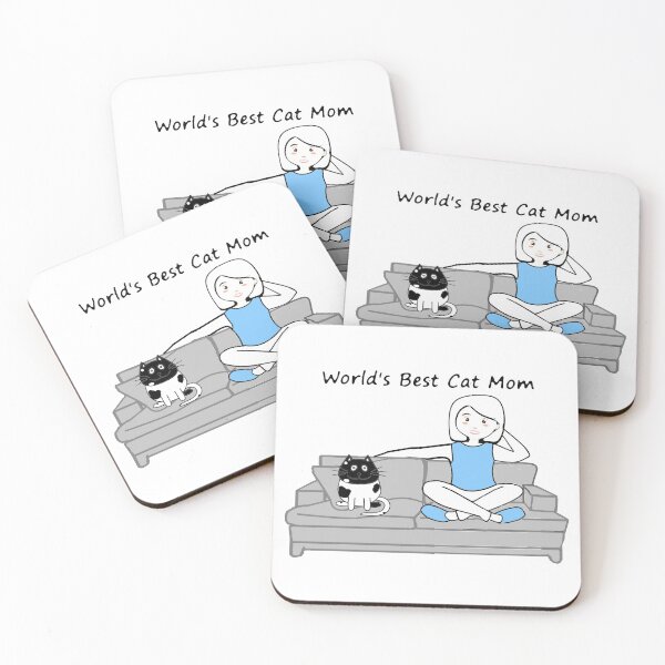 Artikelvorschau, Cat Mom Geschenkideen, Muttertagsgeschenk, Cat Mom Aufkleber, Cat Mom Kaffeetassen, Schwarz-Weiß-Katze entworfen und verkauft von youzername.