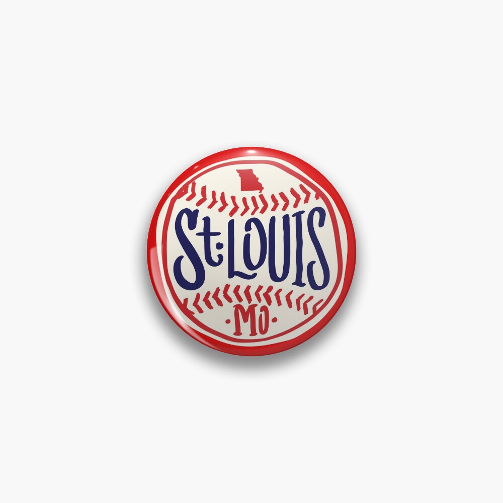 St. Louis Hand Drawn Script Design - Saint Louis Missouri Cardinals  Baseball - Pin