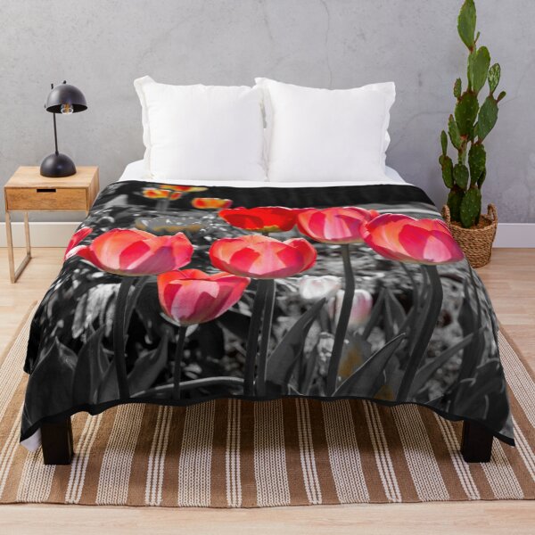 Item preview, Red Tulips on black and white background designed and sold by lena-maximova.