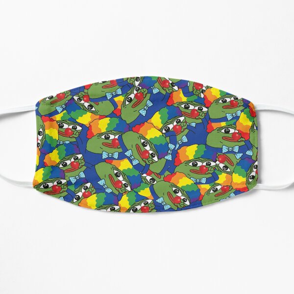 Pepe The Frog Clown World Honkhonk Kekistan Funny Meme Pattern Blue Background HD High Quality Mask