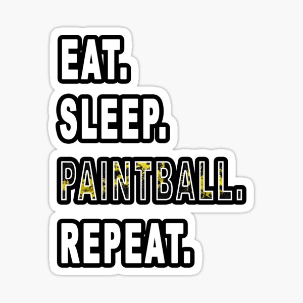 Vista previa del artículo con la obra «Comer. Dormir. Paintball Repetir.», diseñado y vendido por iamhewho.
