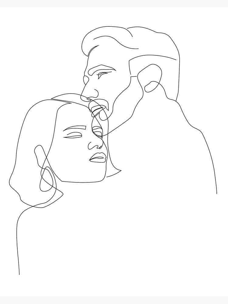 Couple Line Art Portrait