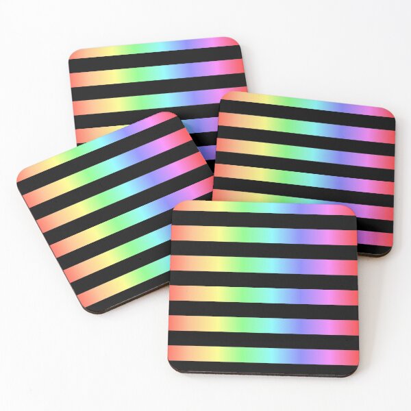 Item preview, Basic Chunky Stripes - Rainbow Gradient on Black designed and sold by TheFrostedDonut.