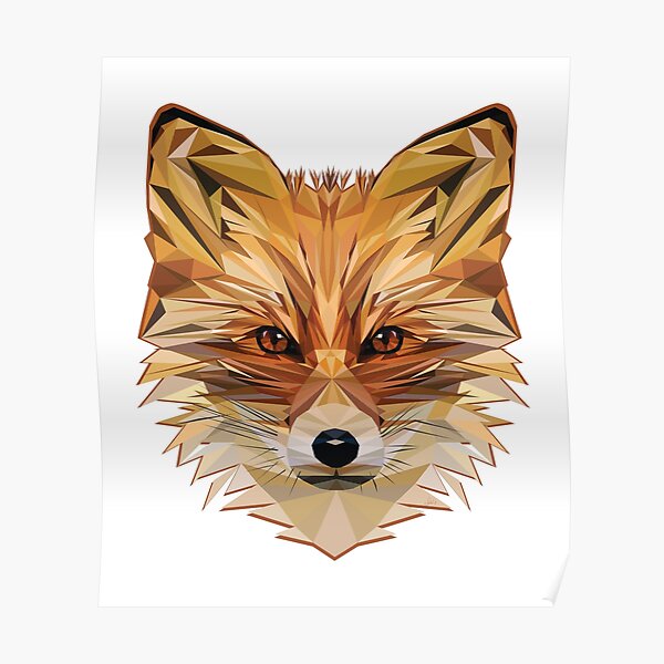 Wily Fox Geometric Animal Design Poster